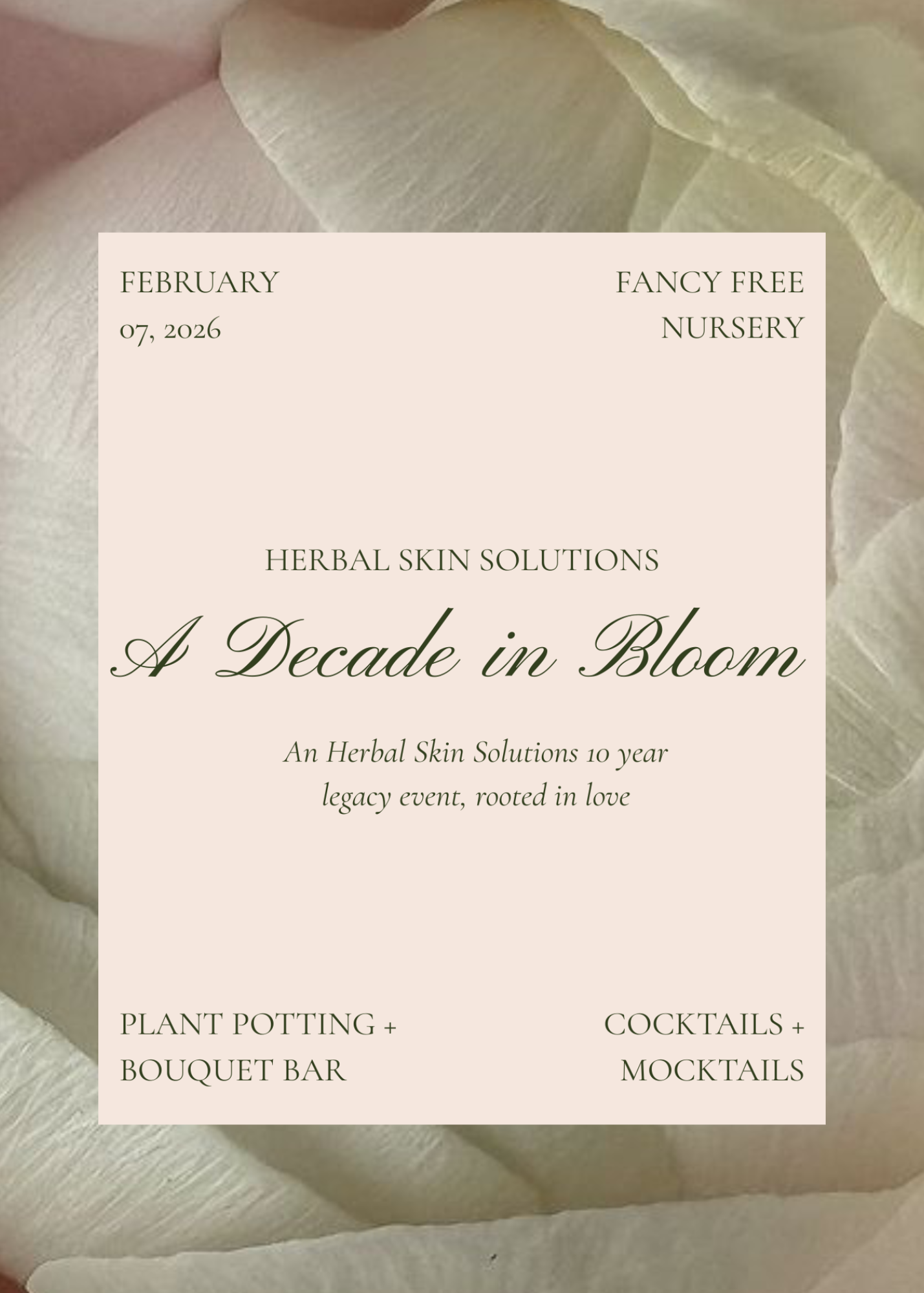 Herbal Skin Solutions 10 Year Legacy Event:  A Decade in Bloom